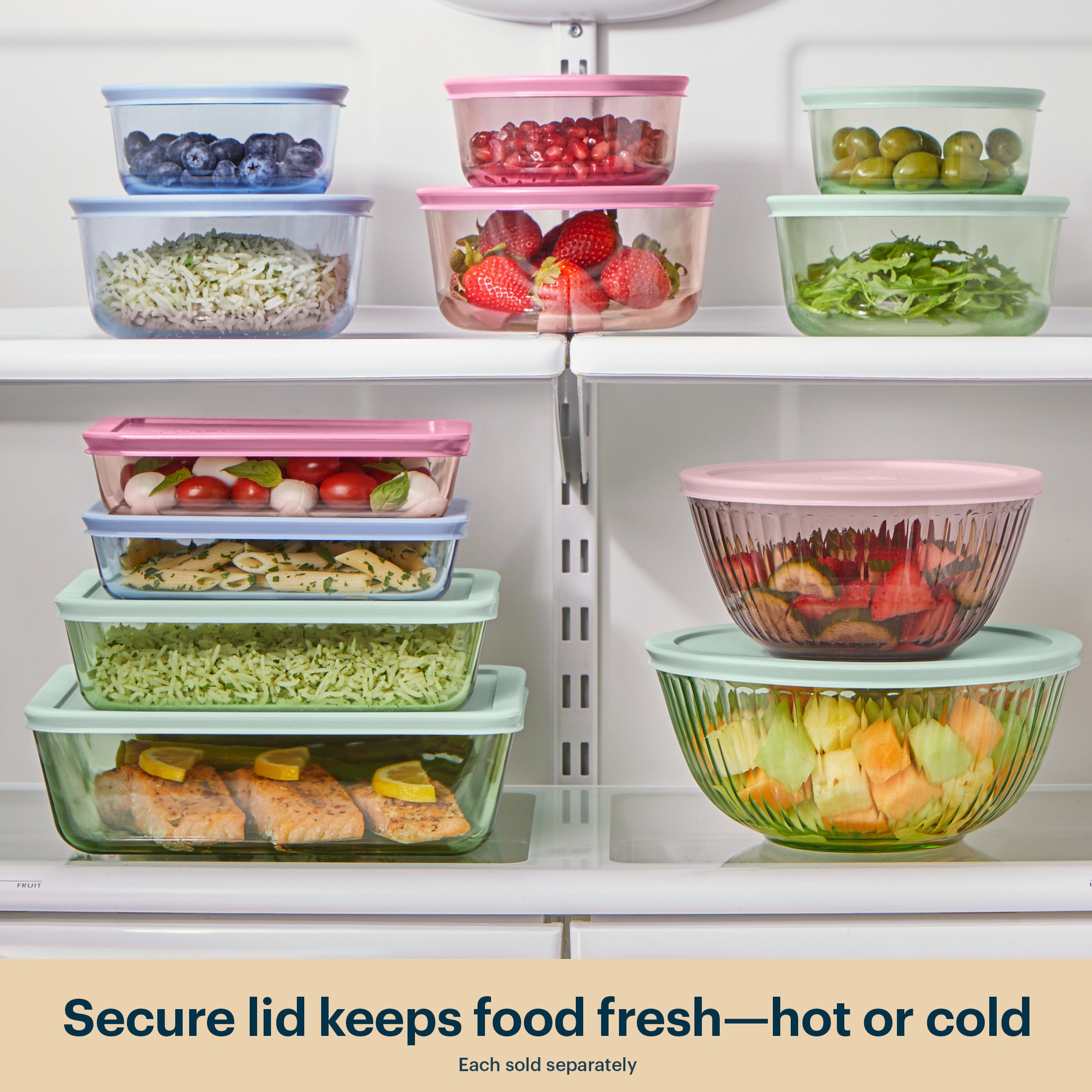 Pyrex® Simply Store® Tinted Glass 11-cup Rectangle Storage Container with Lid, Aqua - Image 5