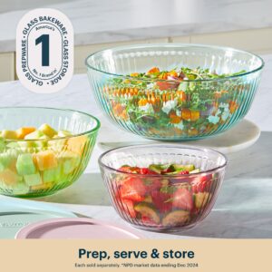 Pyrex® Colors Sculpted Tinted 4.5-quart Mixing Bowl with Lid, Aqua - Image 3