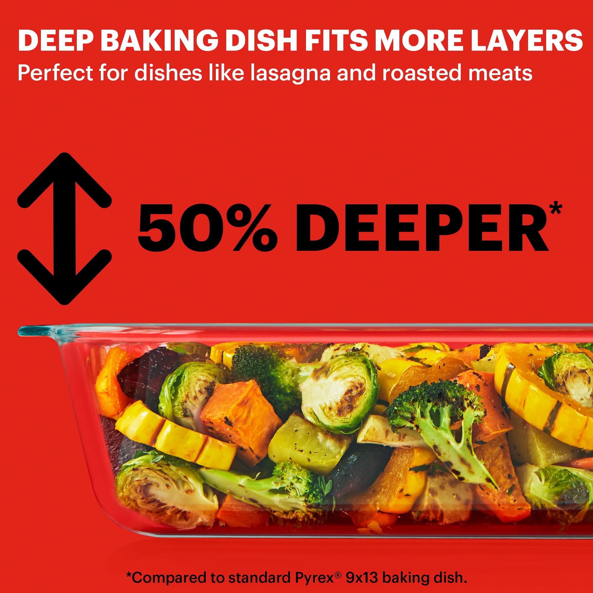 Pyrex® 9" x 13" Deep Oblong Baking Dish - Image 2