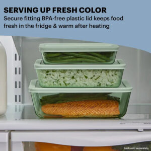Pyrex® Simply Store® Tinted 6-cup Rectangle Storage with Green Plastic Lid - Image 3