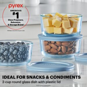 Alternative view of Pyrex® Simply Store® Tinted 2-cup Round Storage with Plastic Lid, Blue