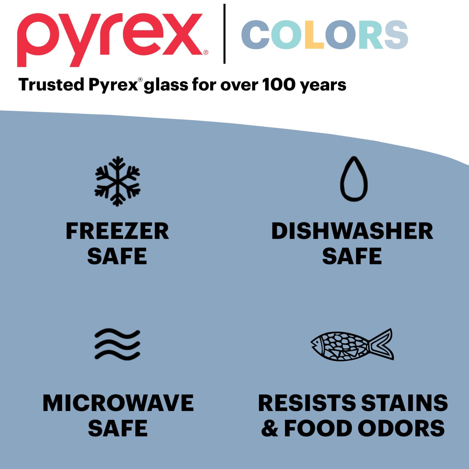 Pyrex® Colors Sculpted Tinted 4.5-quart Mixing Bowl with Lid, Blue - Image 6