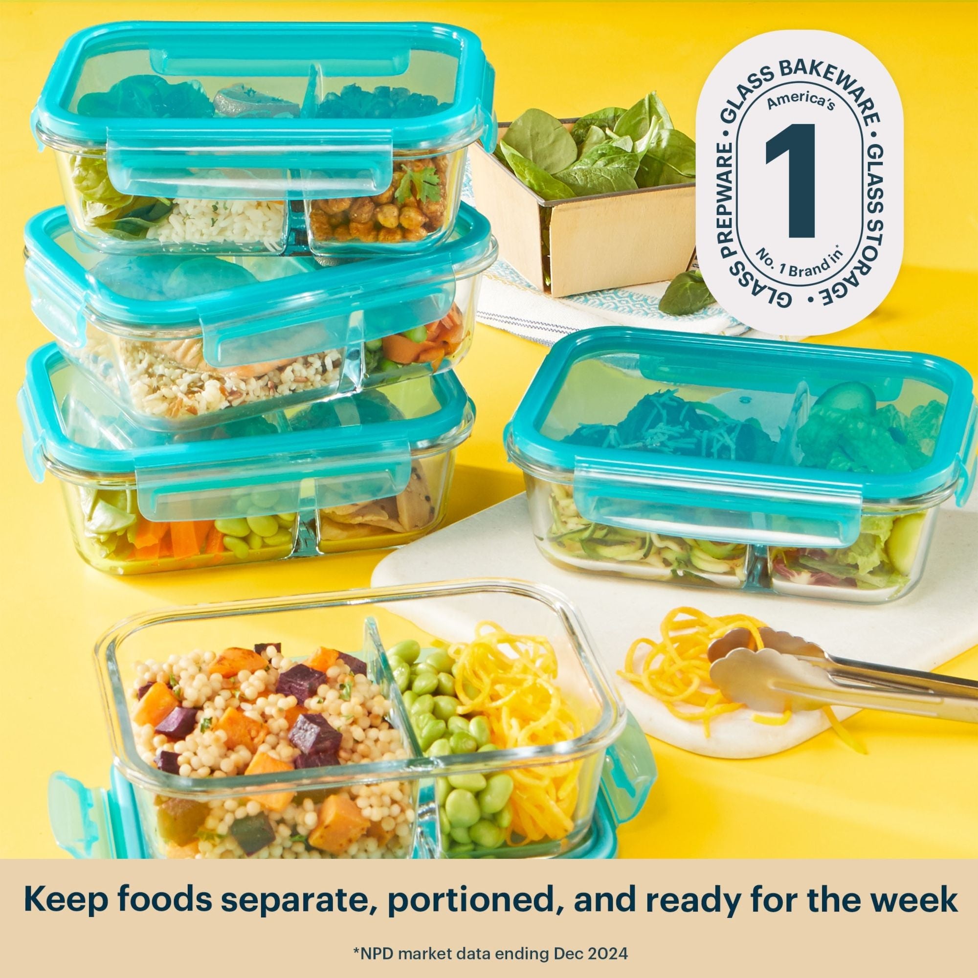 Pyrex® MealBox 10-Piece Divided Storage Set, 4 Cup - Image 5