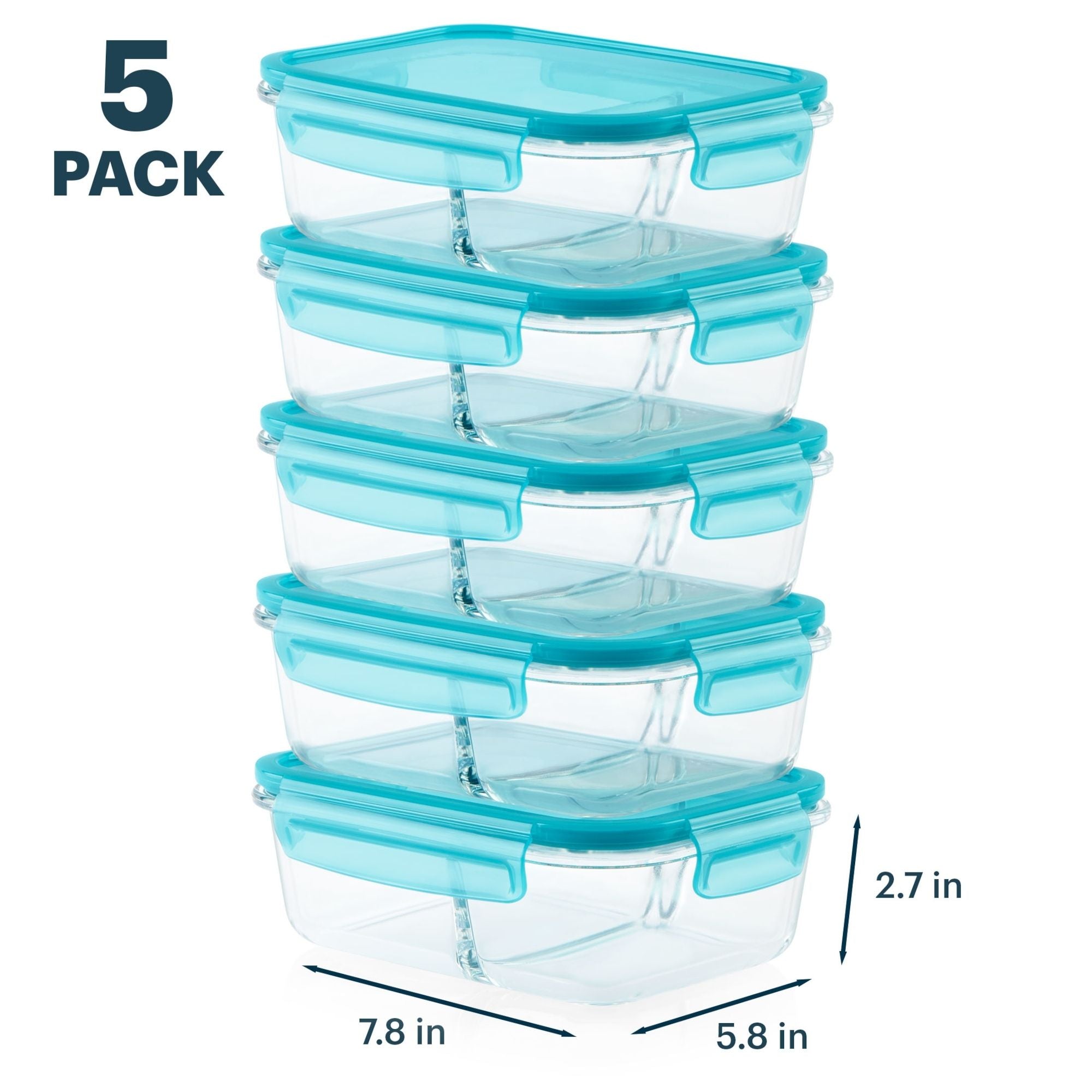 Pyrex® MealBox 10-Piece Divided Storage Set, 4 Cup - Image 3