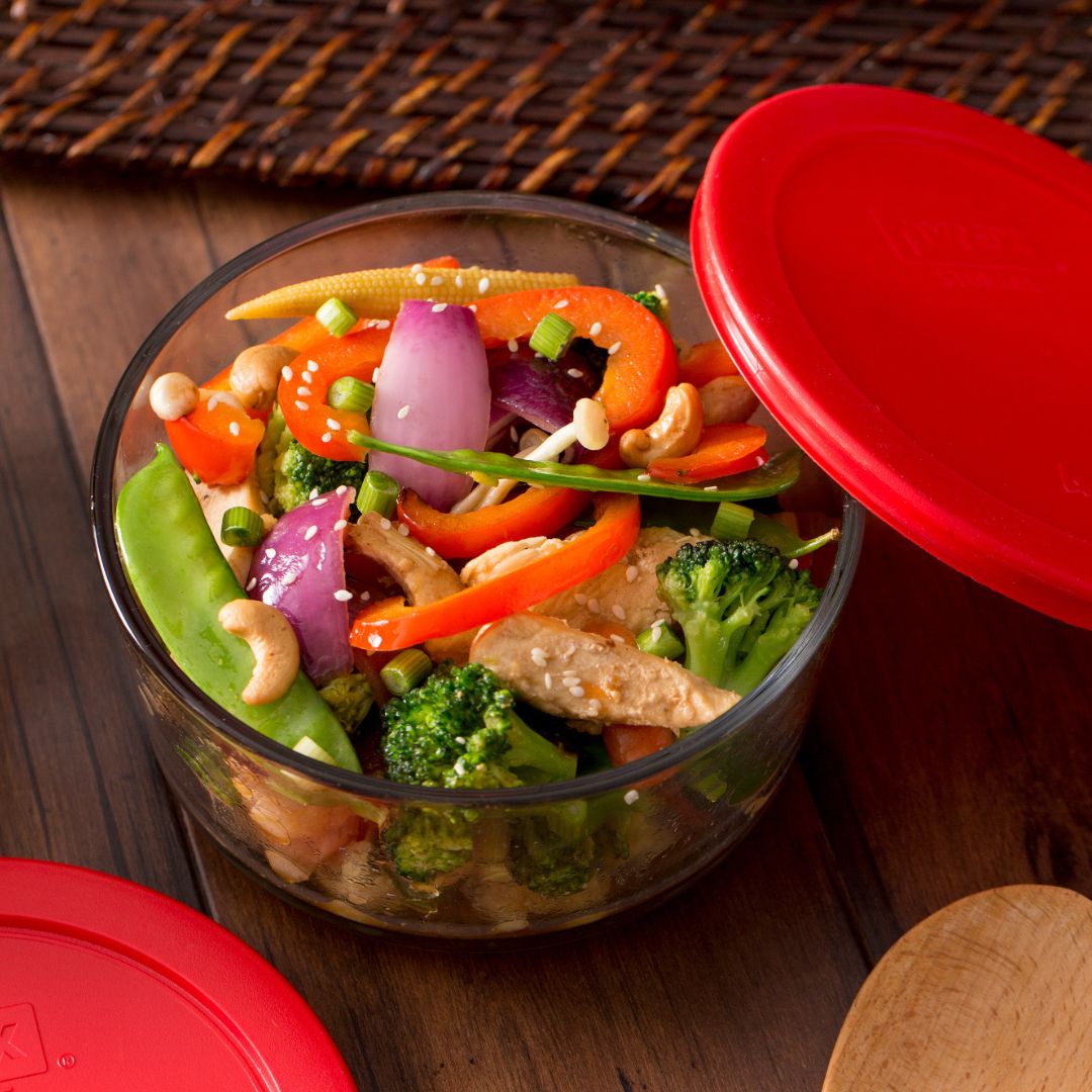 Pyrex® Simply Store® 7-cup Glass Food Storage Container with Red Lid - Image 2